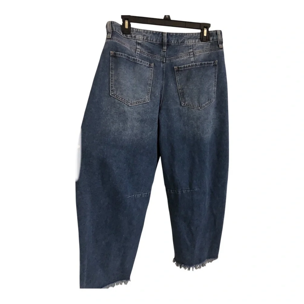 Ashley Mason loose fit cut off raw hem barrel jeans size 9/29 new - Picture 8 of 16
